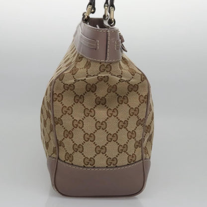 Gucci Gg Canvas Tote Bag Beige Gold 257061 Auth