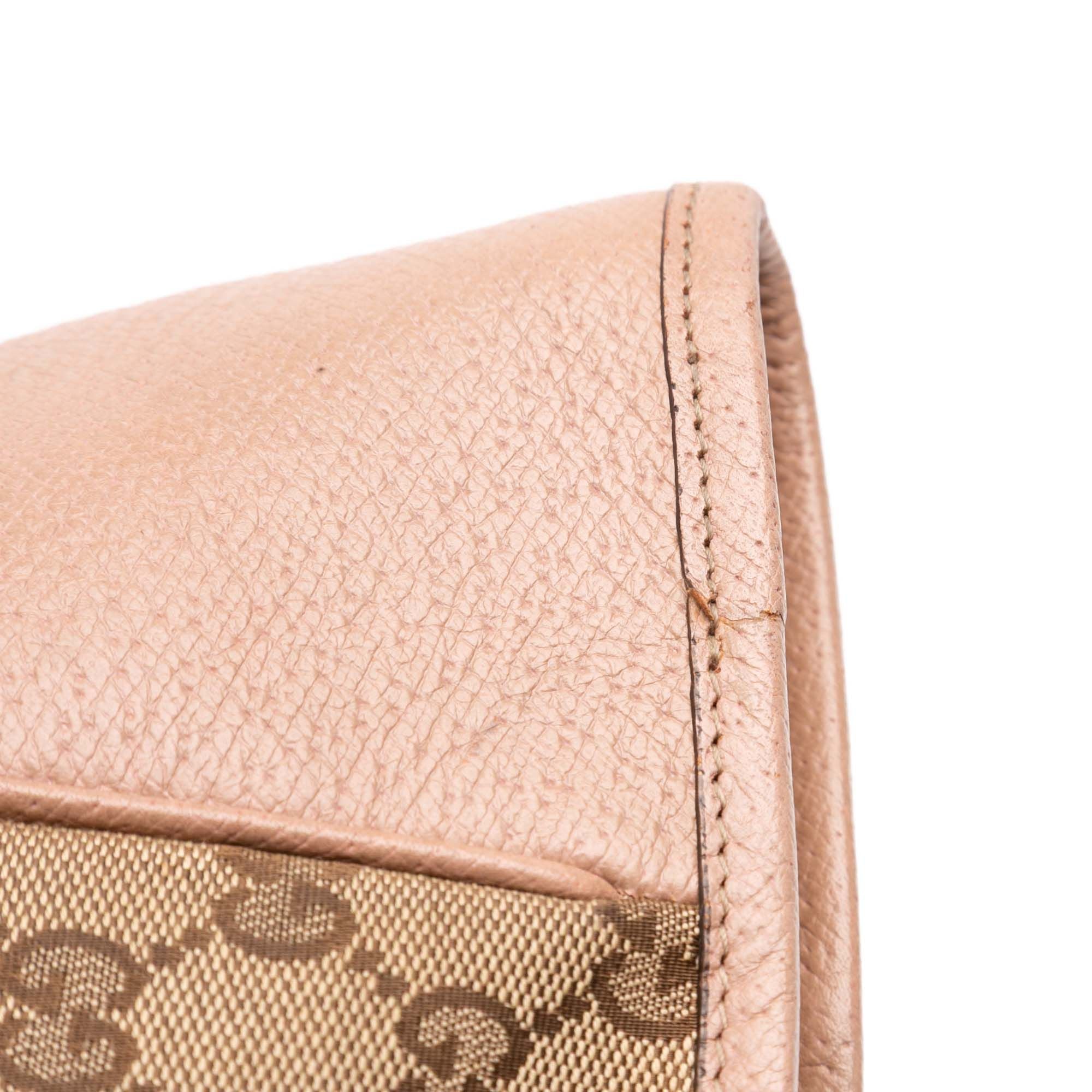 Gucci GG Canvas And Leather Bree Tote Pink