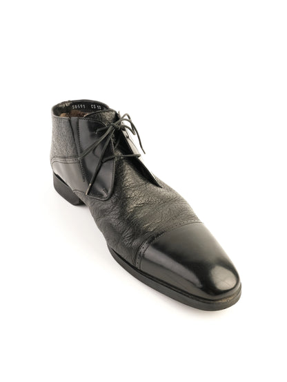 Excellent Moreschi Black Leather Ankle Boots Size 43