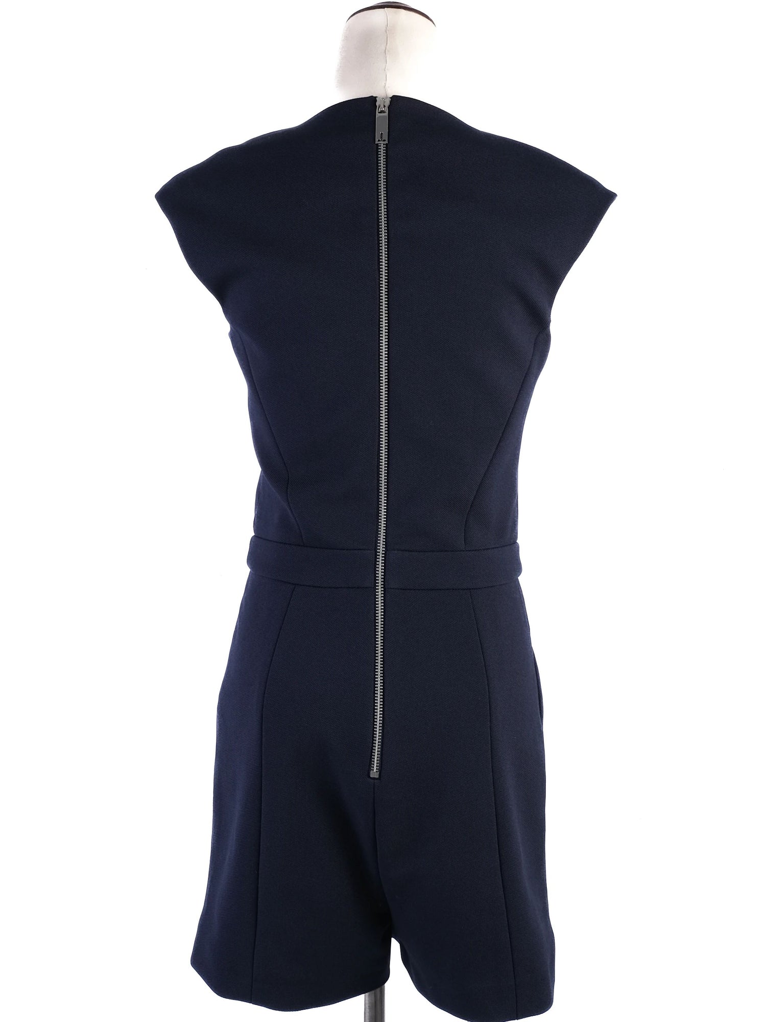 Excellent Ted Baker Navy Blue Sleeveless Romper Size S with Embellished Neckline