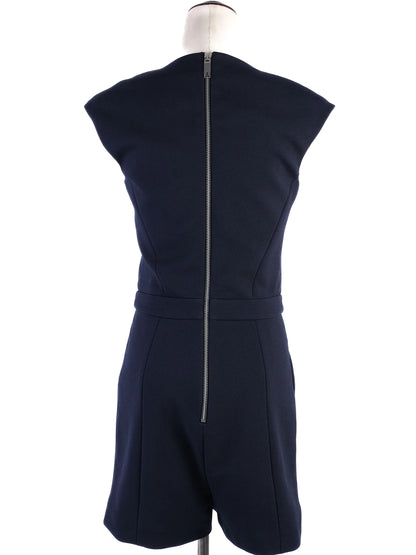 Excellent Ted Baker Navy Blue Sleeveless Romper Size S with Embellished Neckline