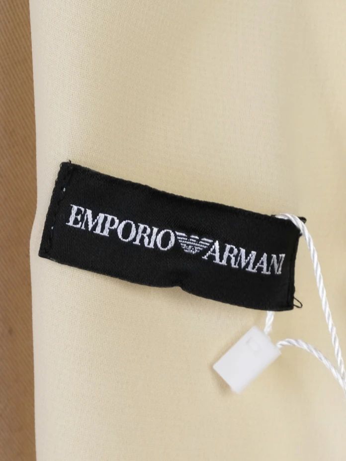 Excellent Emporio Armani Beige Sleeveless Dress Size L V-Neck Detail