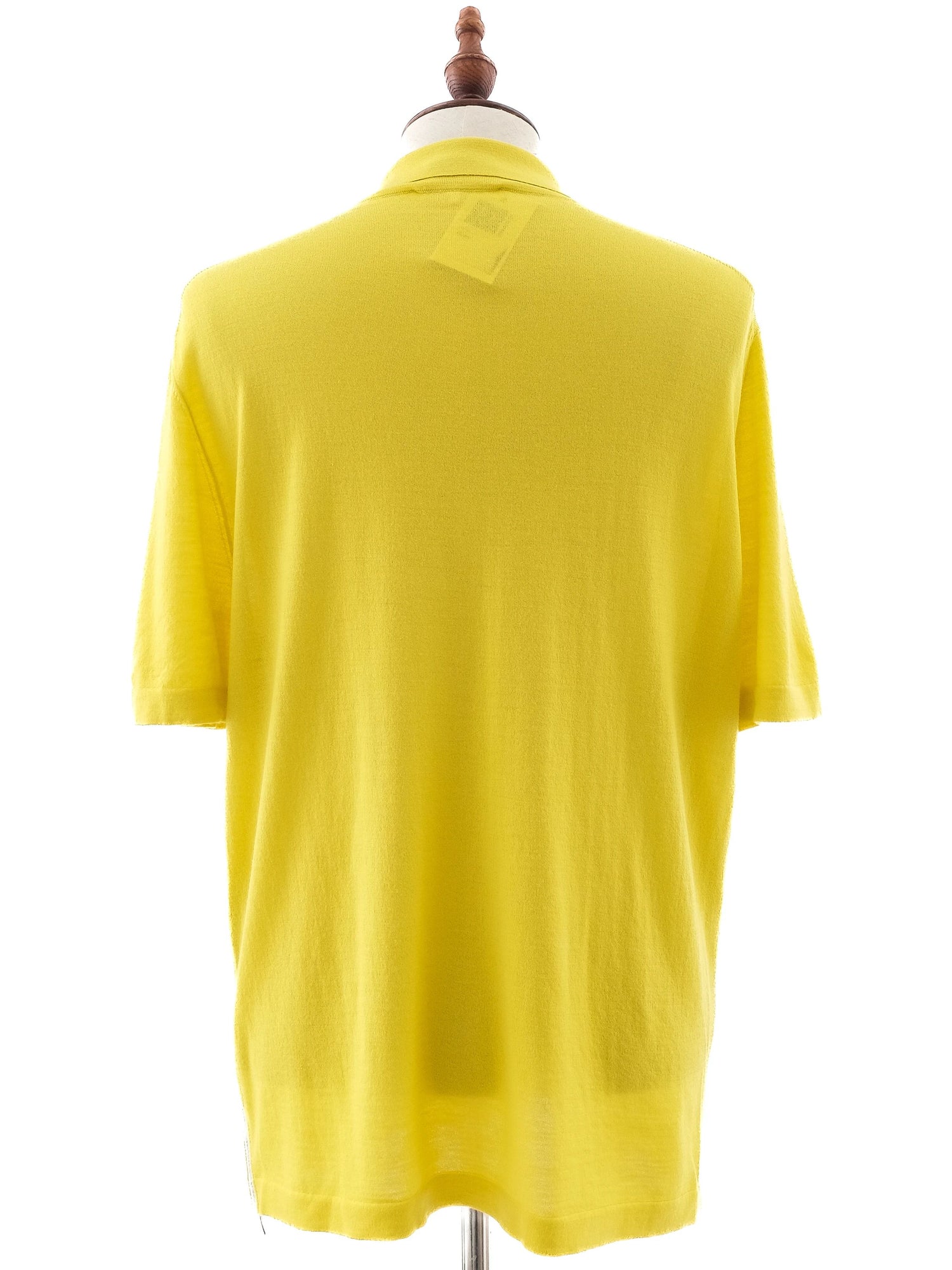 Excellent Hermes Yellow Wool Polo Shirt Size L for Men