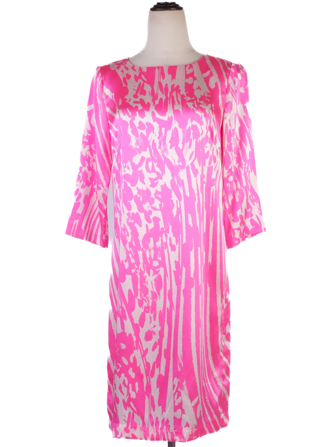 NEW By Malene Birger Pink Silk Dress Size XS with Abstract Pattern