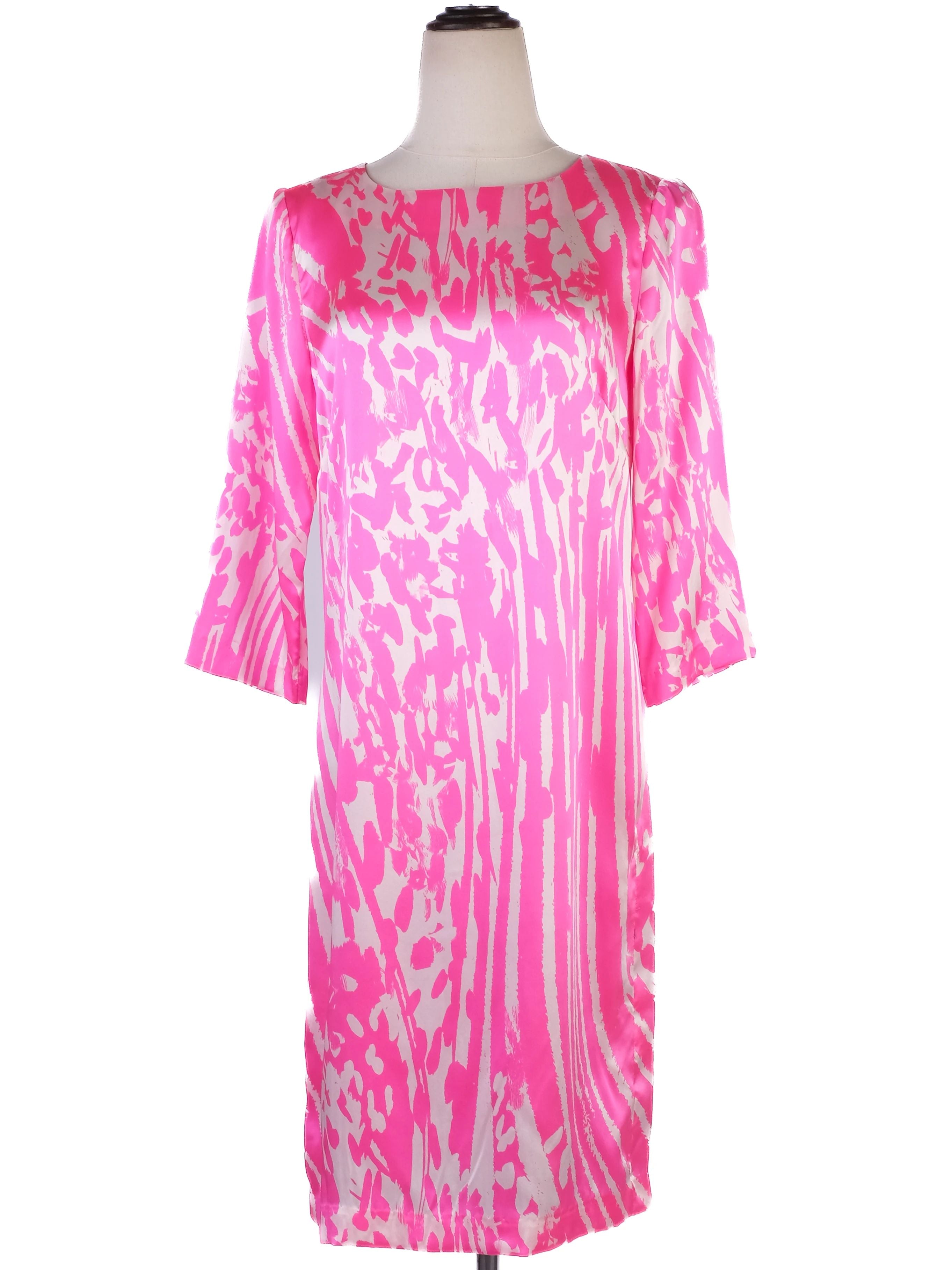 NEW By Malene Birger Pink Silk Dress Size XS with Abstract Pattern