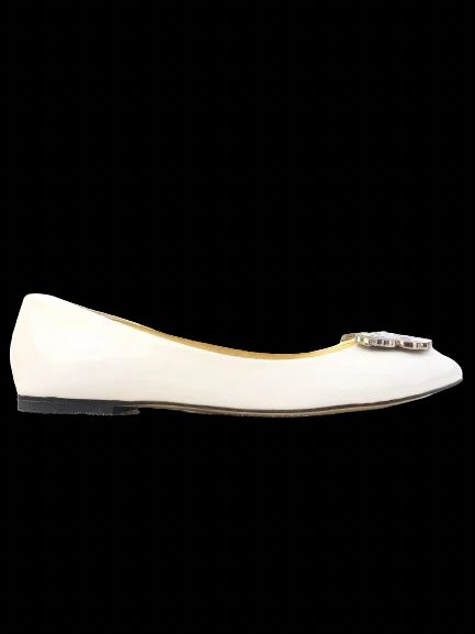 Excellent Versace for H&amp;M White Leather Ballet Flats Size 38