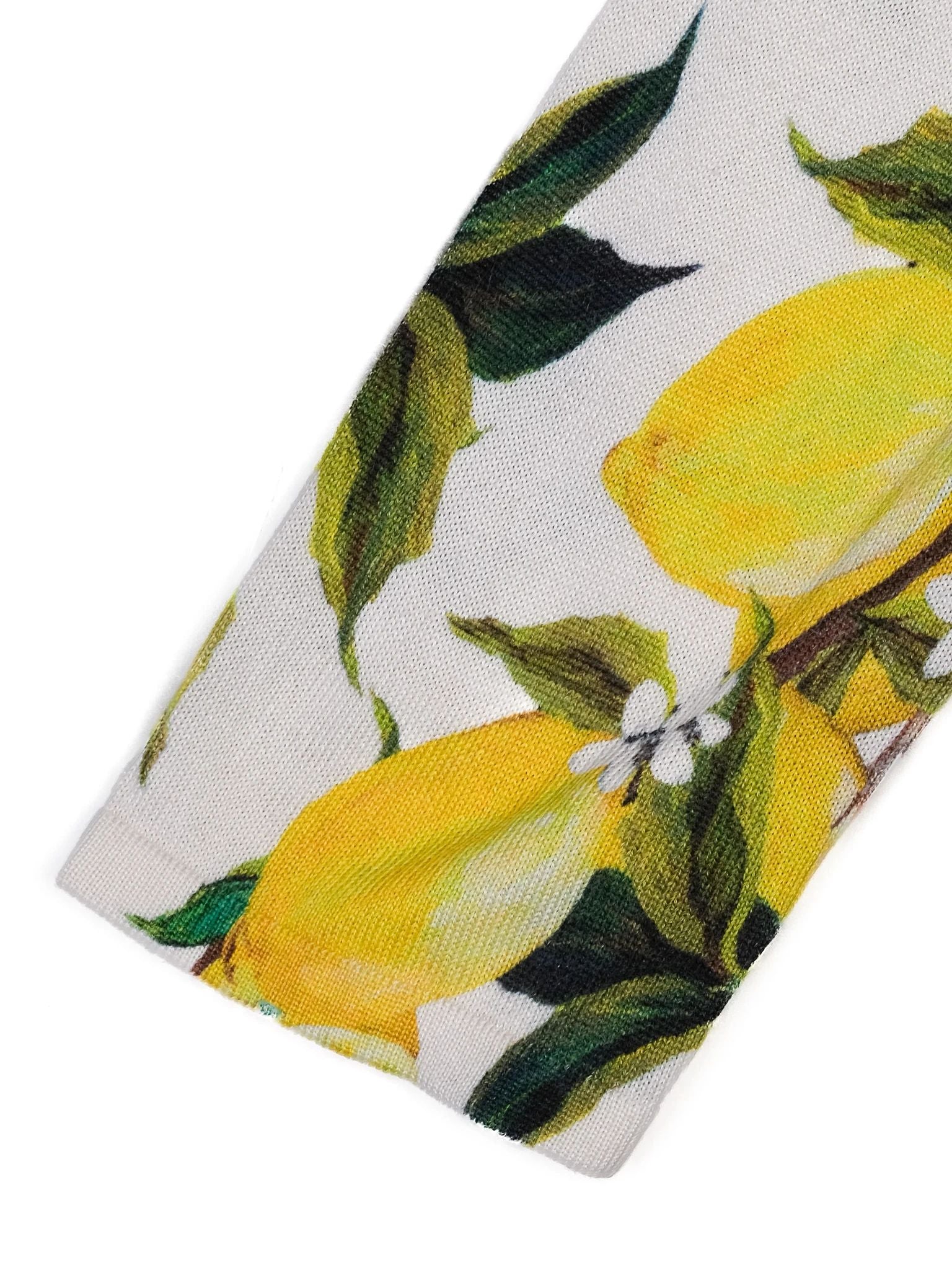 Excellent Dolce Gabbana Kids Cardigan Lemon Print Silk Size 7/8