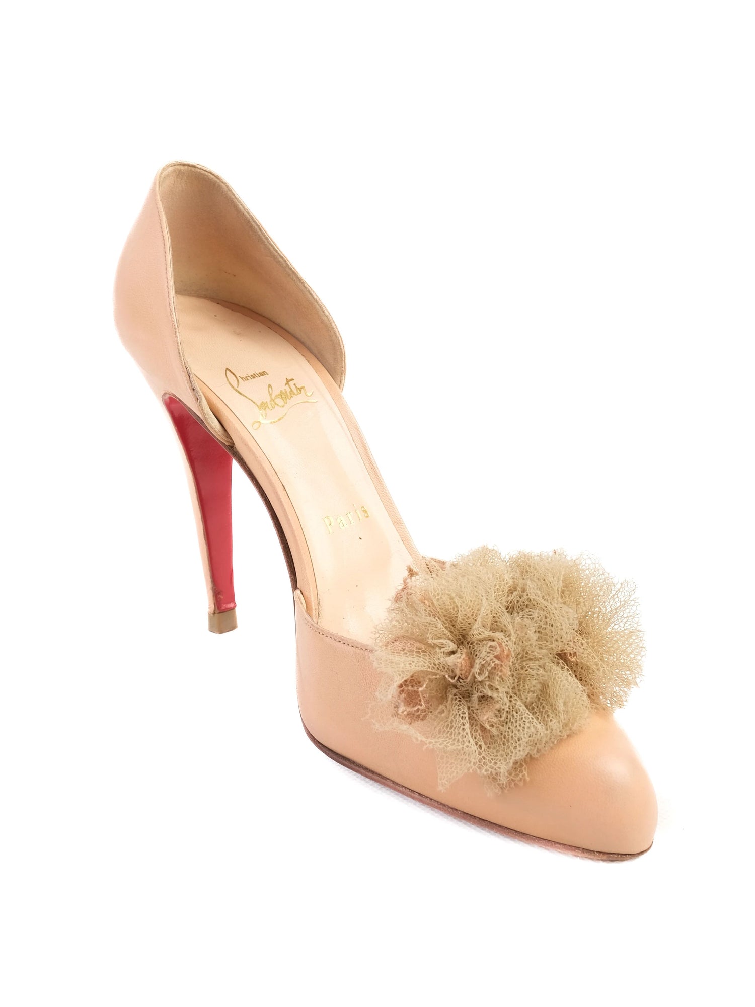Christian Louboutin Beige Pink High-Heeled Shoes Size 38.5