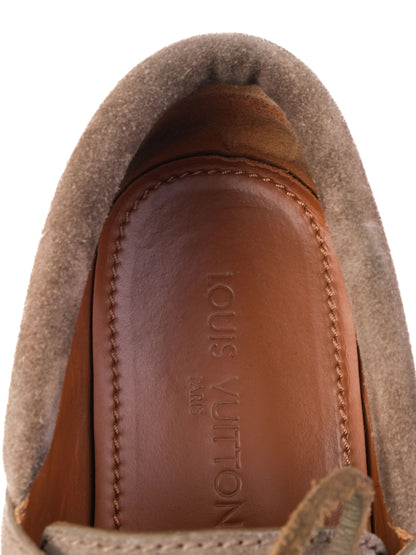 Excellent Louis Vuitton Green Genuine Suede Boat Shoes Size 43.5