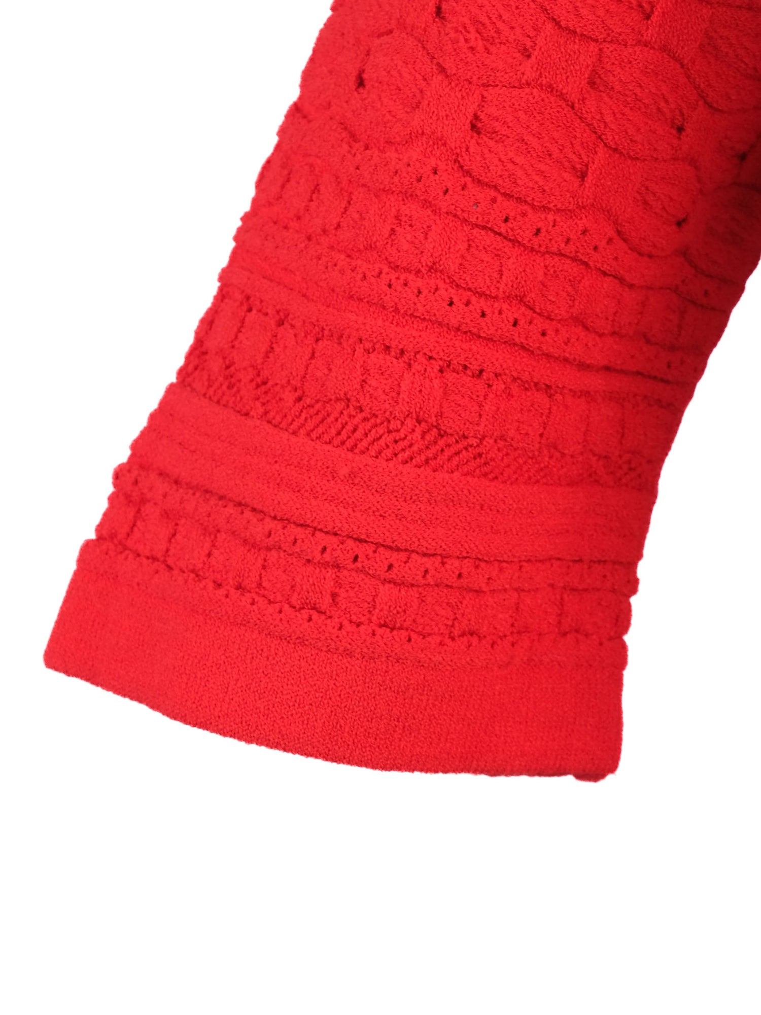 Excellent Vicedomini Red Knit Dress Size L Short Sleeves