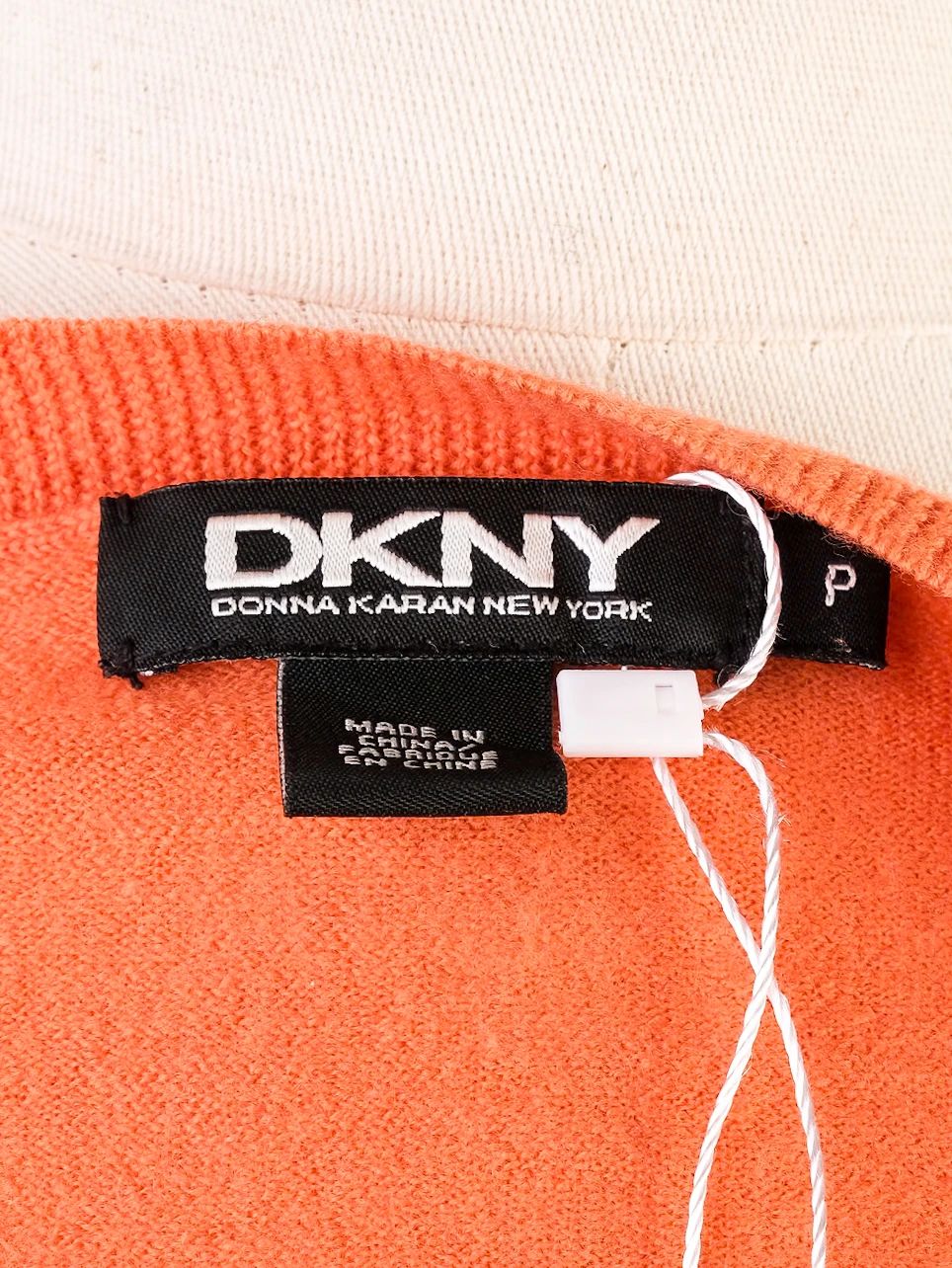 Excellent DKNY Orange Wool Long Sleeve Sweater Size S
