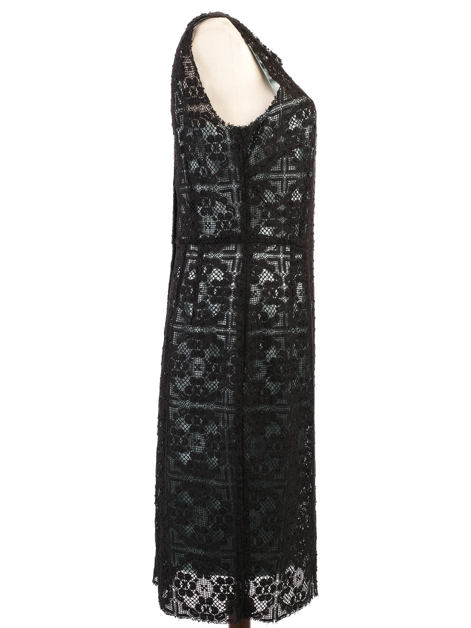EXCELLENT Dolce Gabbana Black Lace Dress Size XL Floral Pattern