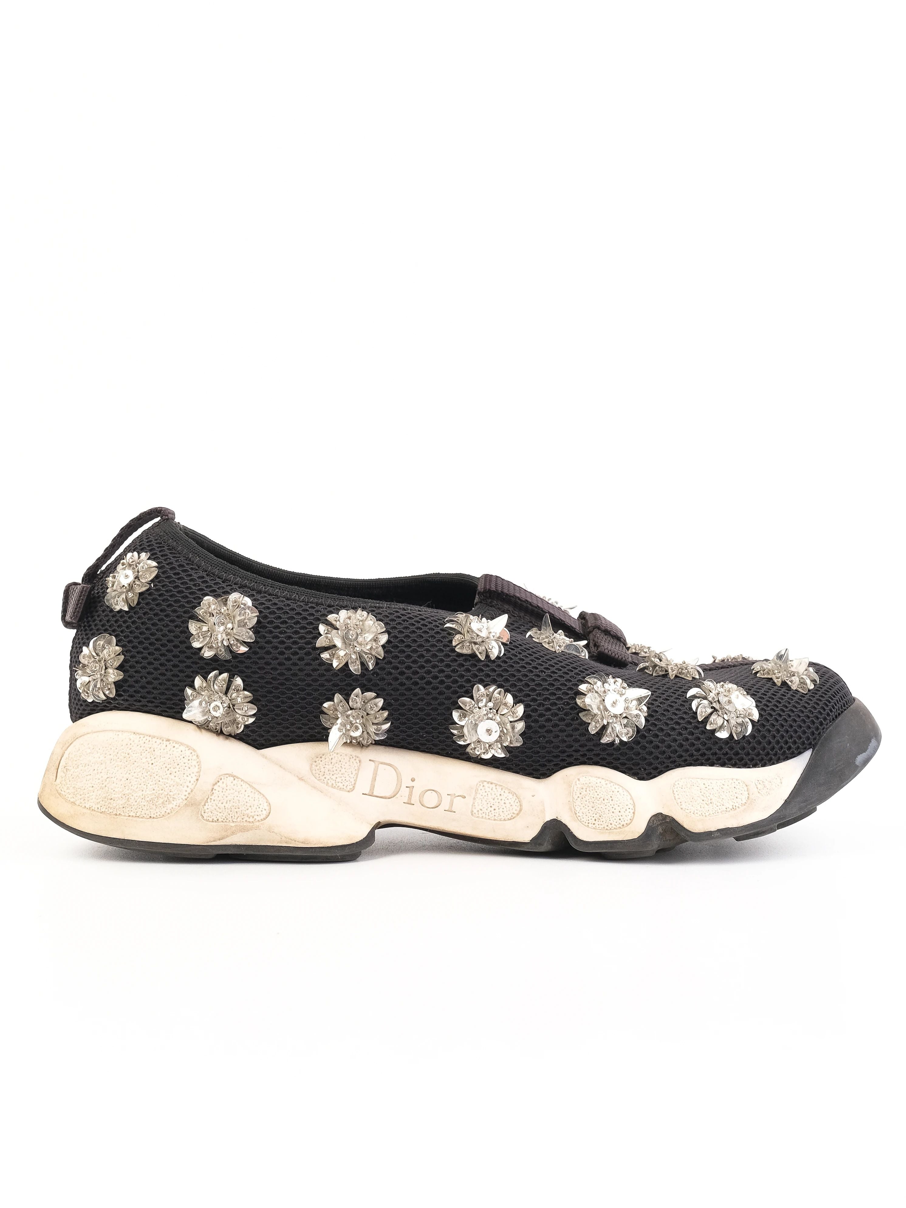 Dior Black Fabric Sneaker with Decorative Elements Size 36