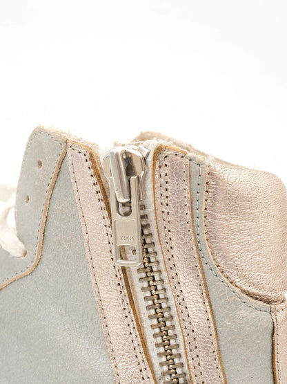 Excellent Philippe Model Gray Leather High-Top Sneakers Size 36