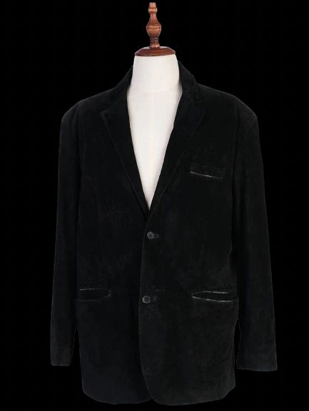 Excellent Stefano Ricci Black Leather Blazer Size XXL