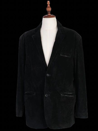 Excellent Stefano Ricci Black Leather Blazer Size XXL