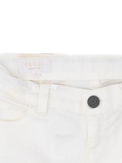 Gucci White Cotton Jeans for Kids Size 7 - Excellent Condition