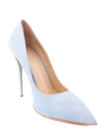 Excellent Giuseppe Zanotti Blue Leather High-Heeled Shoes Size 39