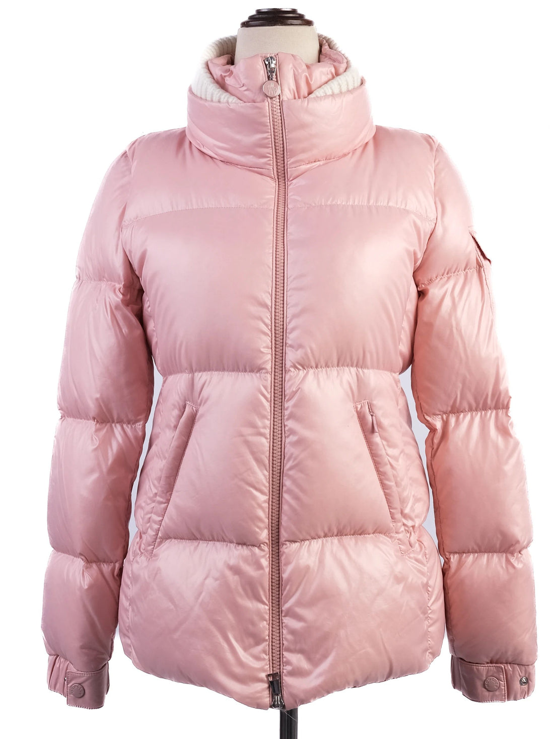 Excellent Moncler Pink Puffer Jacket Women Size XS Nylon