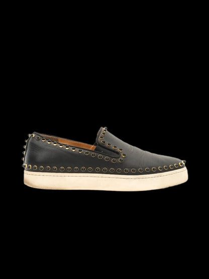 Christian Louboutin Black Leather Slip-On Sneakers Size 39
