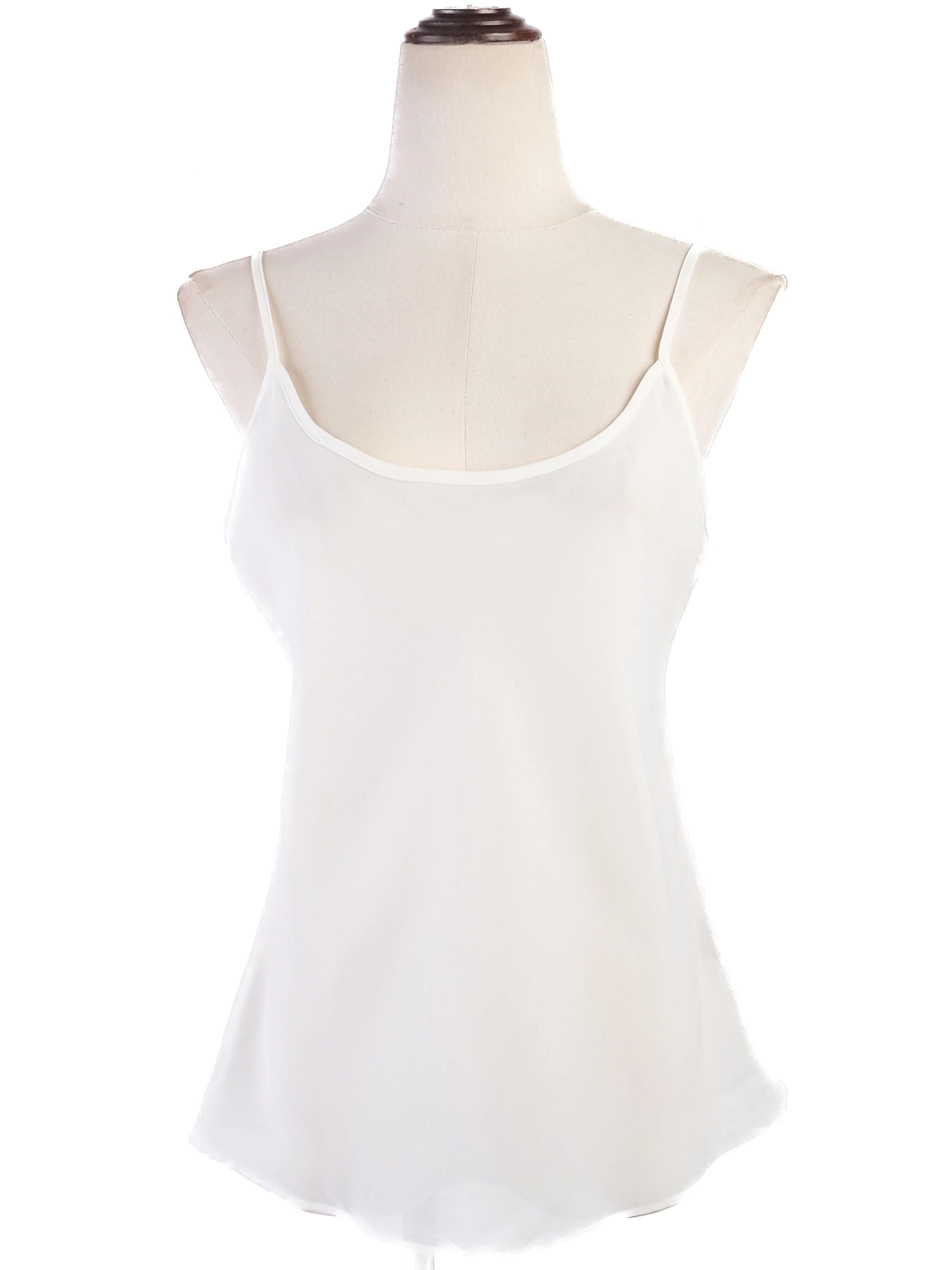 Excellent Ralph Lauren White Sleeveless Top Size M 100% Polyester