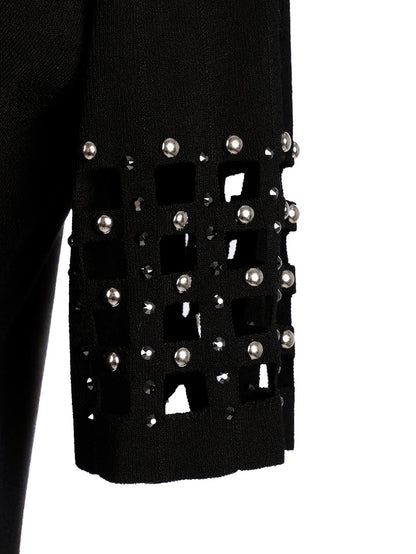 Excellent Versace Black Viscose Dress with Geometric Cut-Outs