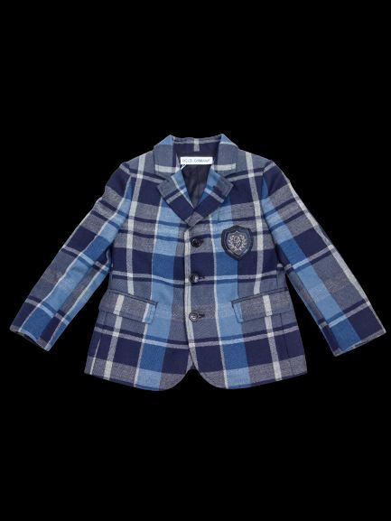 Excellent Dolce Gabbana Blue Cashmere Plaid Blazer Size 4 for Kids