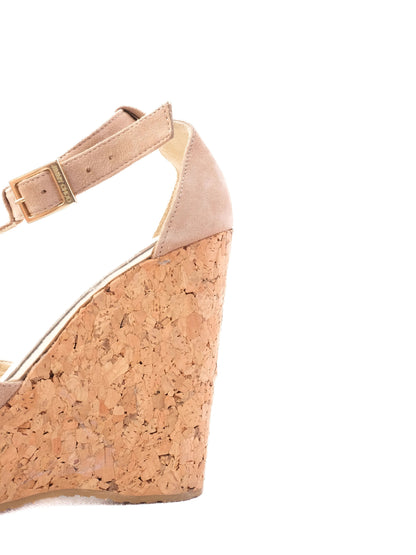 Jimmy Choo White Genuine Suede Wedge Sandals Size 37