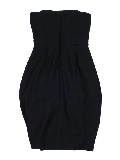 NEW By Malene Birger Black Wool Strapless Dress Size XS