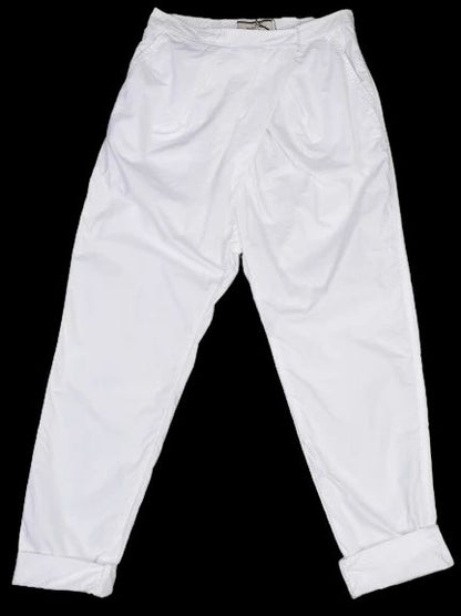 NEW By Malene Birger White Cotton Pants Size XS with Elastic Waistband