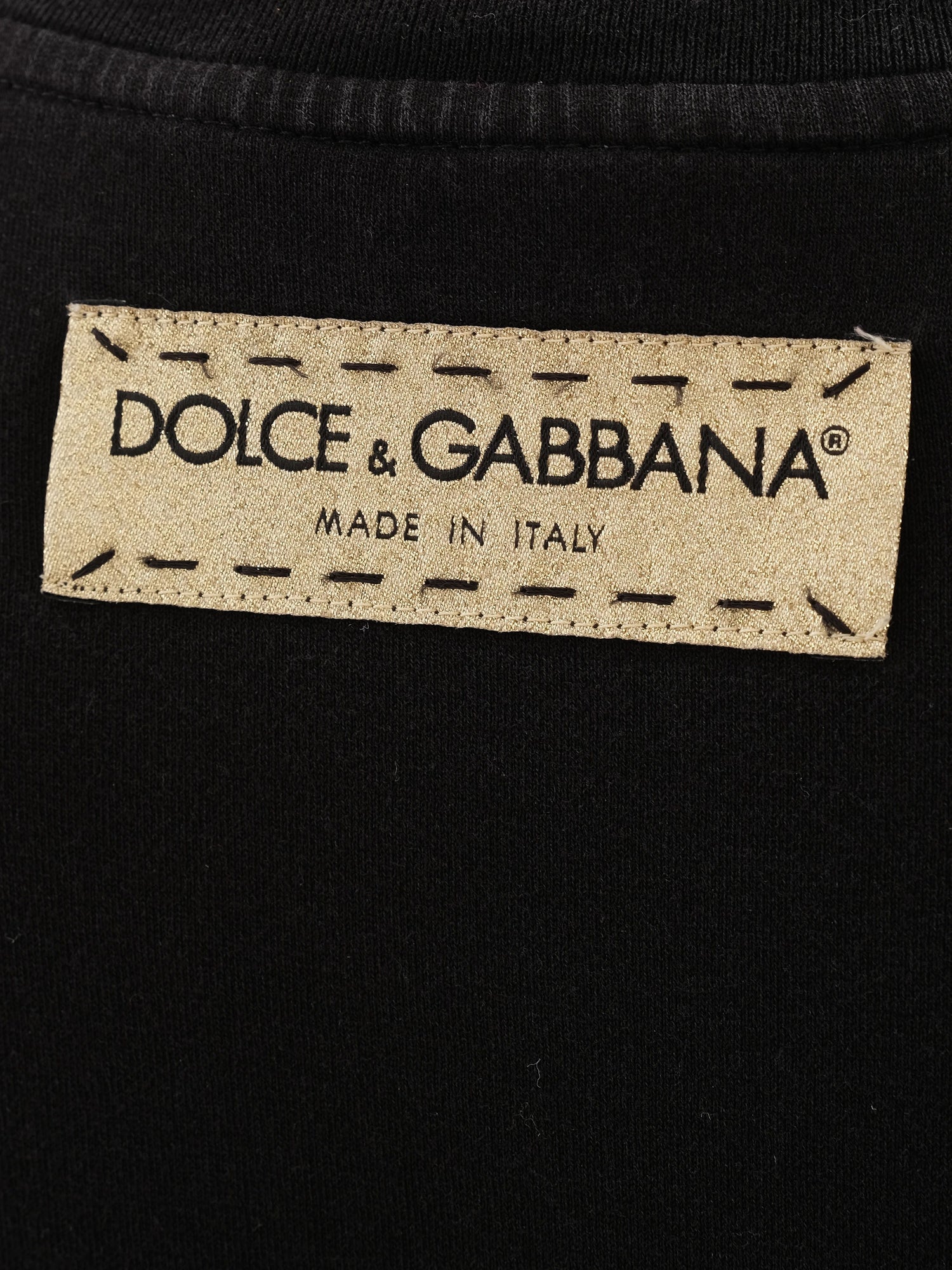 Excellent Dolce Gabbana Black T-Shirt Size S with D&amp;G Heart Design