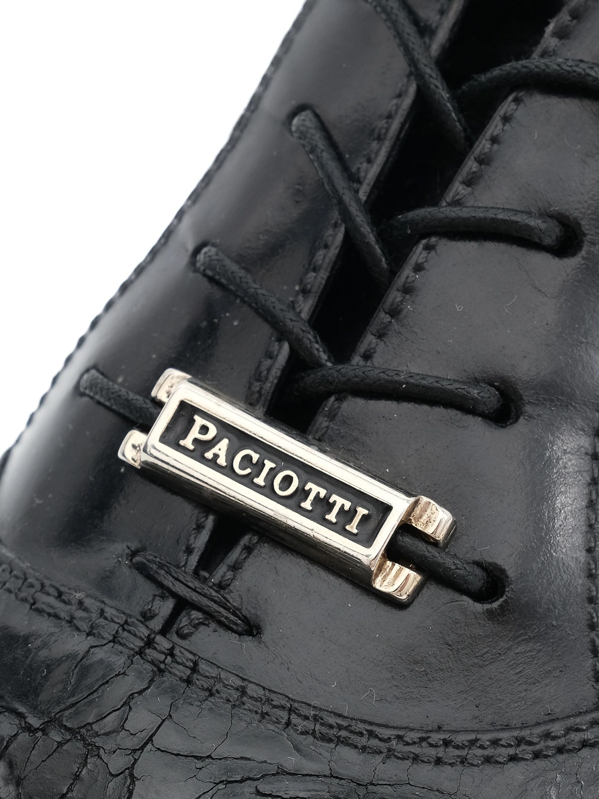 Excellent Paciotti Black Leather Brogue Shoes Size 41