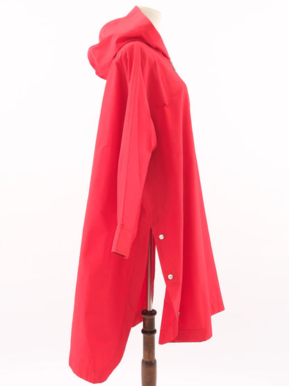 Excellent Max Mara Red Hooded Coat Size S Polyester