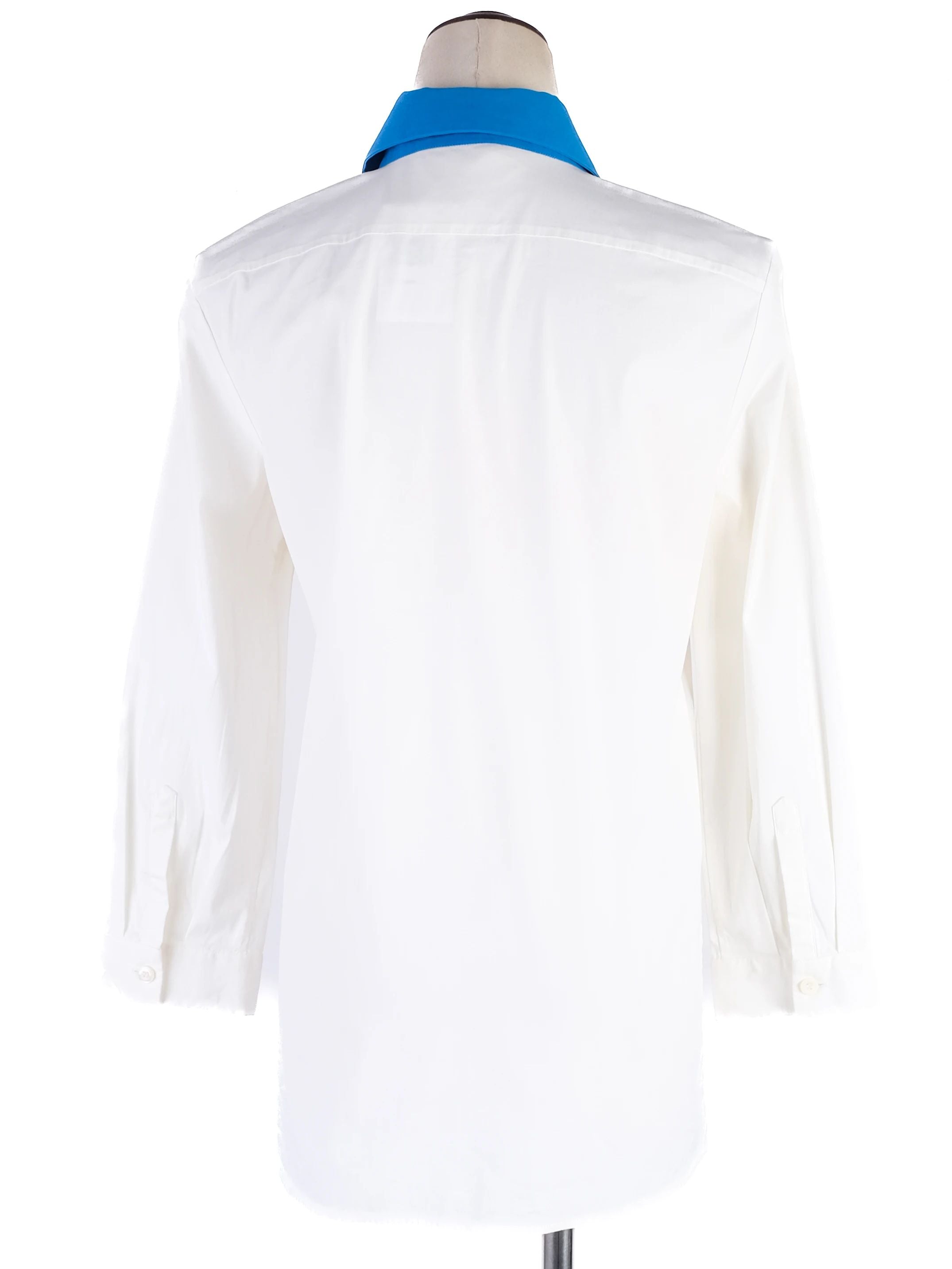Excellent Prada White Nylon Long-Sleeve Shirt Size M