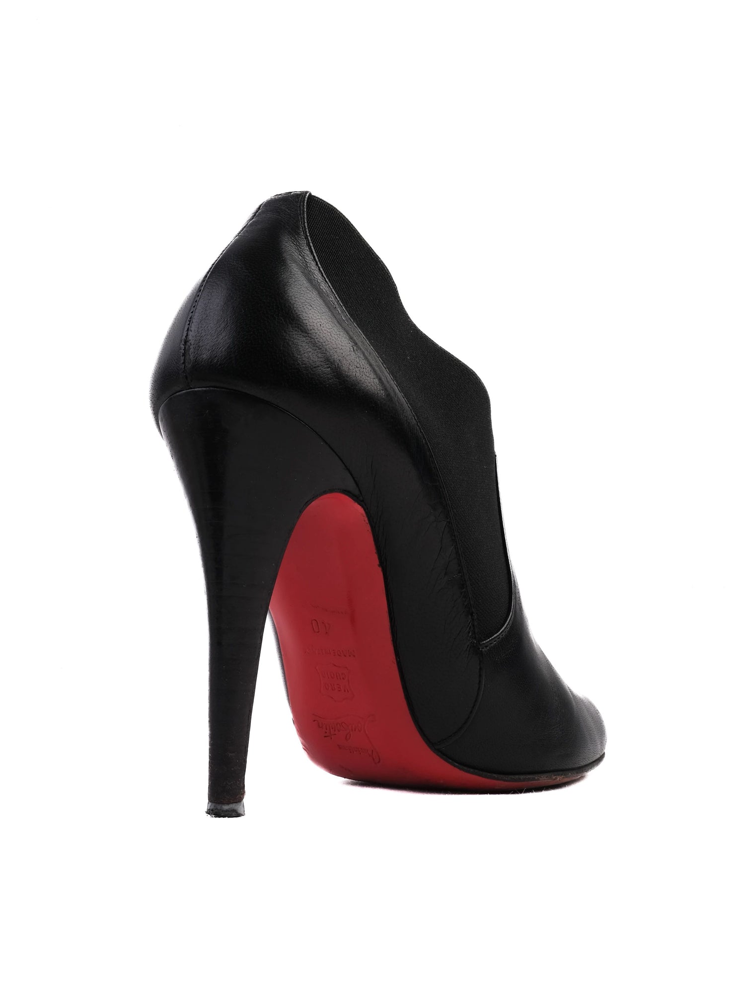 Excellent Christian Louboutin Black Leather Stiletto Pumps Size 40