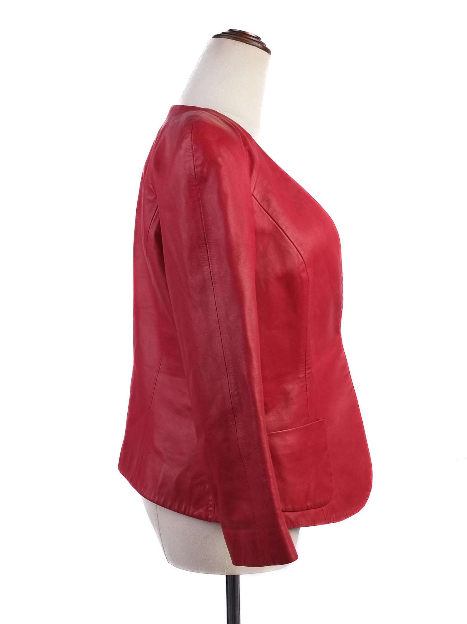 Excellent Jay AHR Red Leather Jacket Women Size M