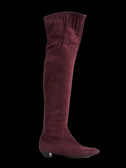 Excellent Sergio Rossi Purple Leather Over-the-Knee Boots Size 35