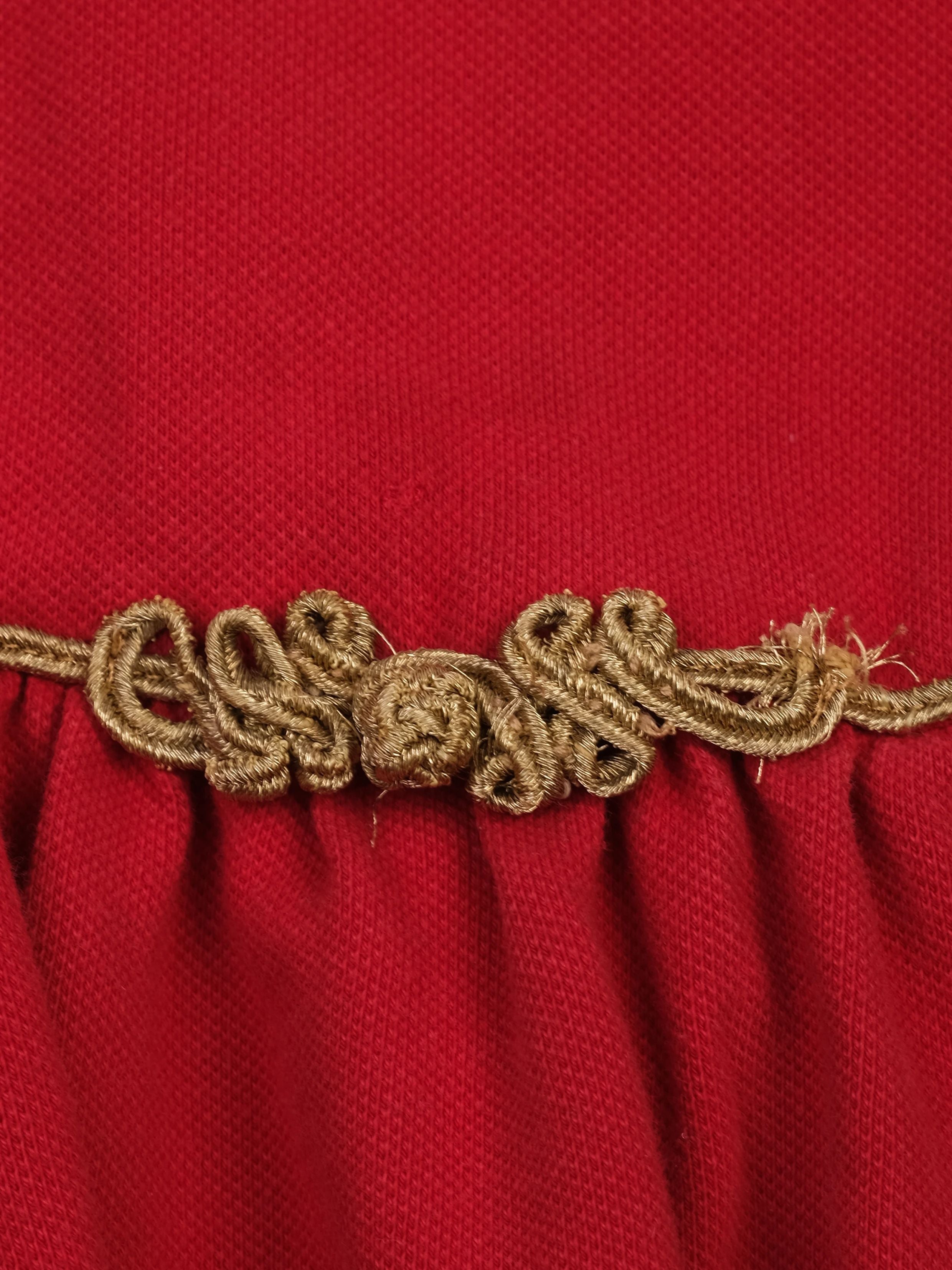 Excellent Ralph Lauren Red Dress Kids Size 7 with Gold Detailing