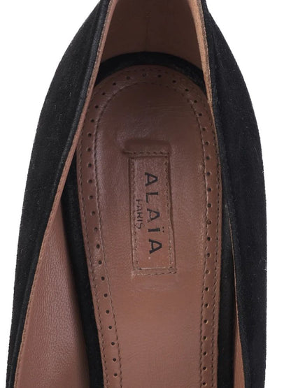 Excellent Alaia Black Leather High-Heeled Shoes Size 39