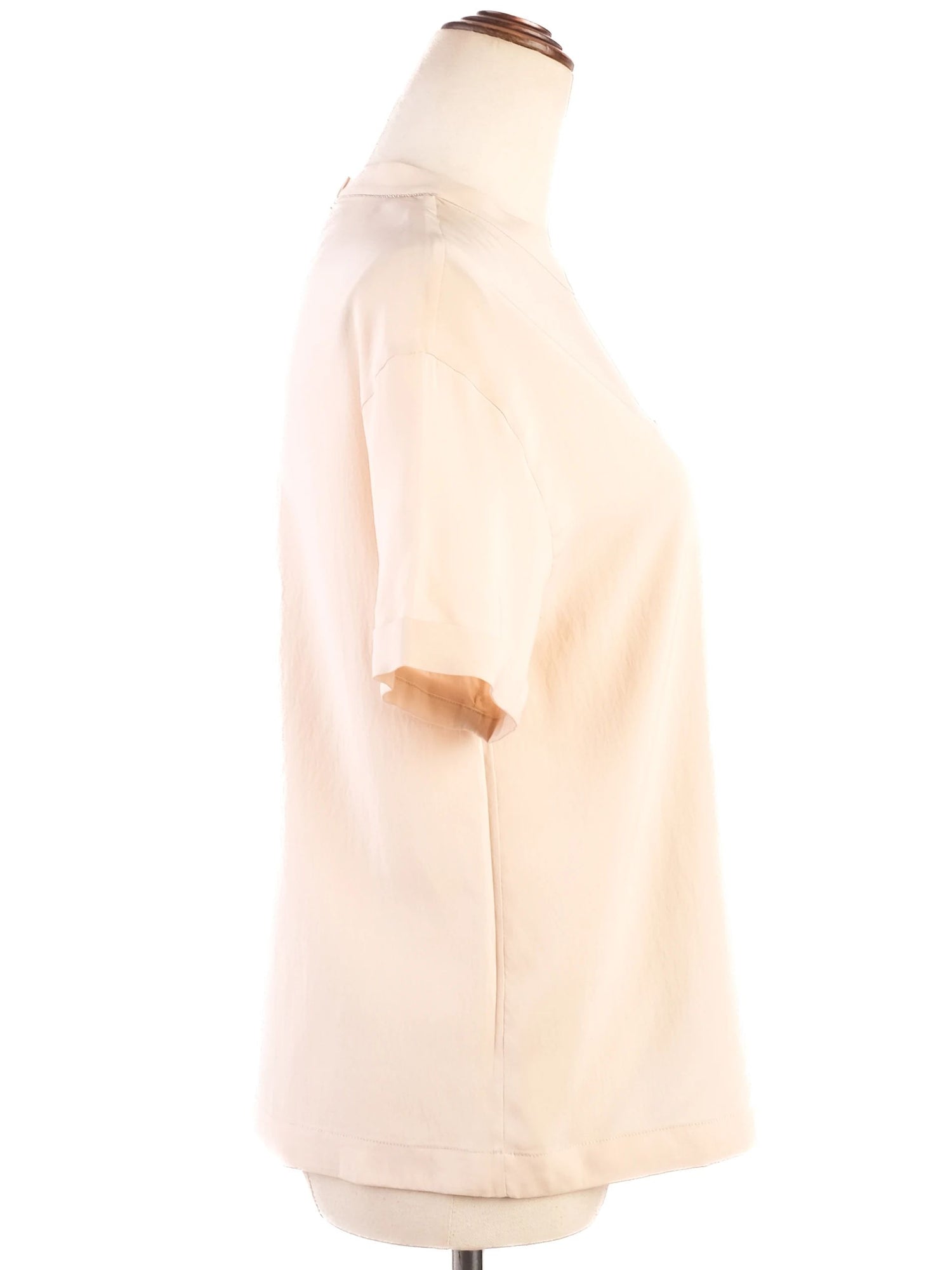 Excellent Brunello Cucinelli Orange Silk T-Shirt Size XS