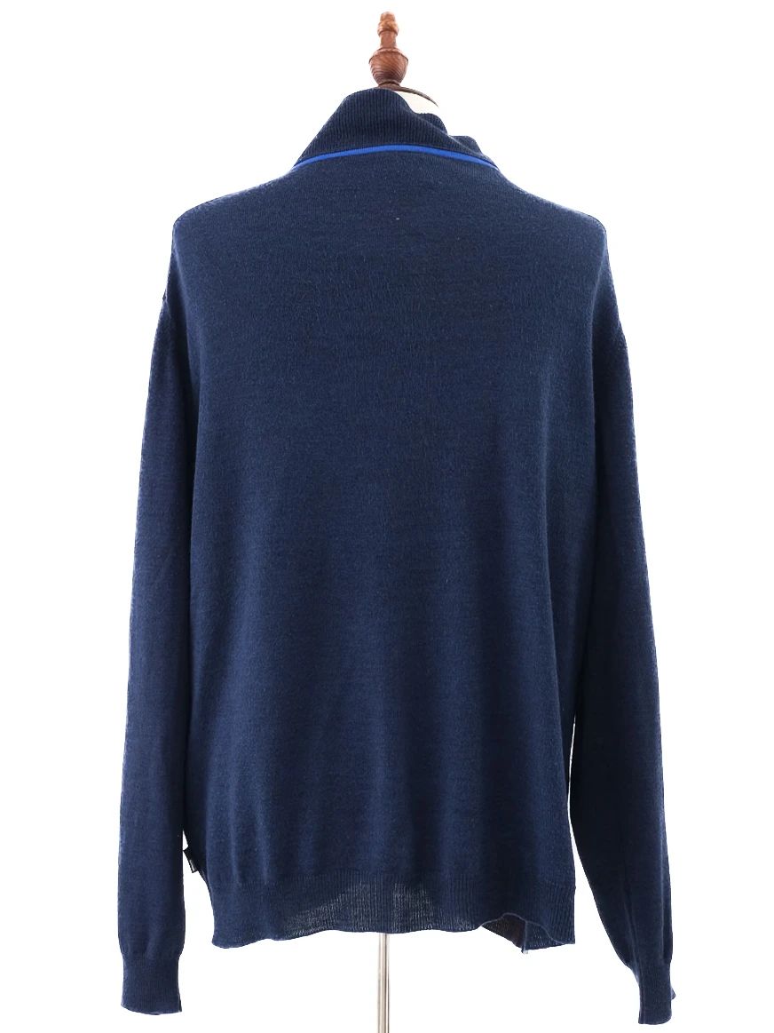 Excellent Armani Collezioni Dark Blue &amp; Black Wool Cardigan Size XL