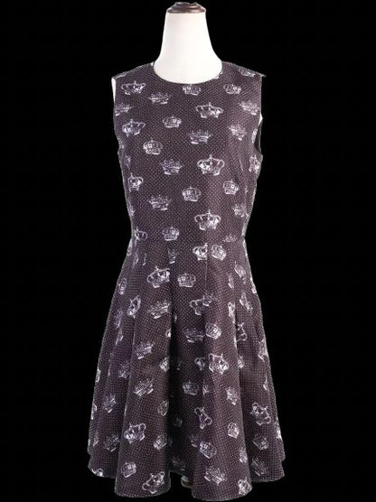 EXCELLENT Red Valentino Black Sleeveless Flared Dress Size L