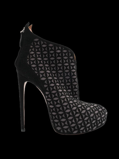 Perfect Alaia Black Leather Ankle Boots Size 41 Stiletto Heels