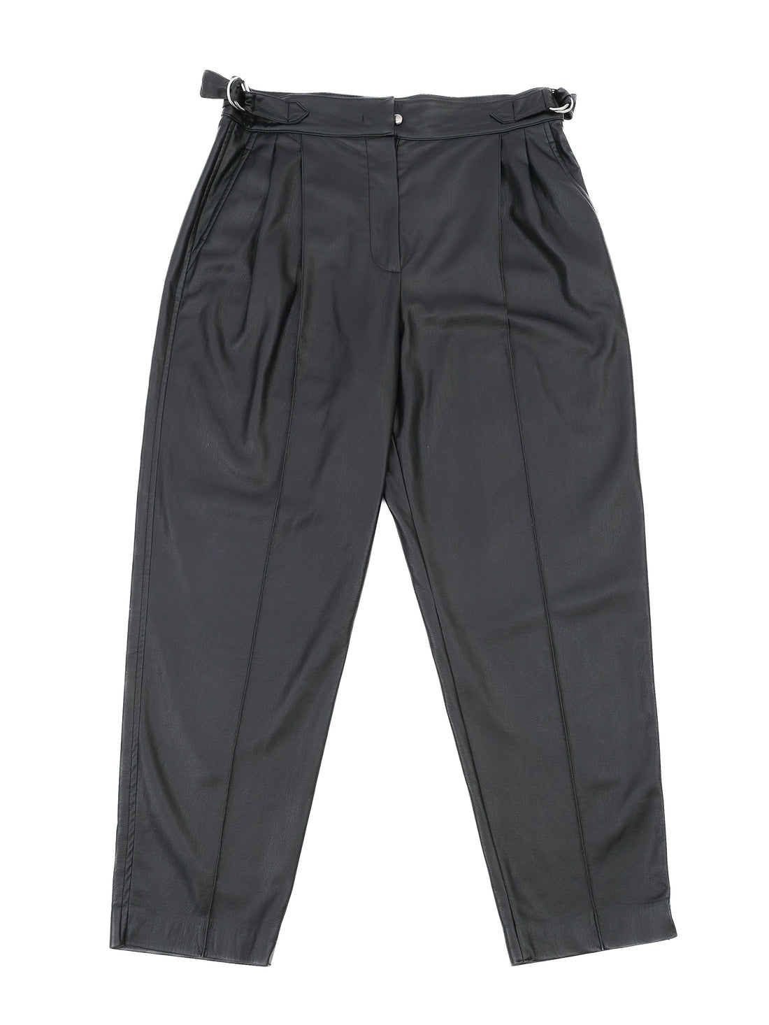 Sportmax Black Pleated Pants with Side Buckles Size XXL Excellent