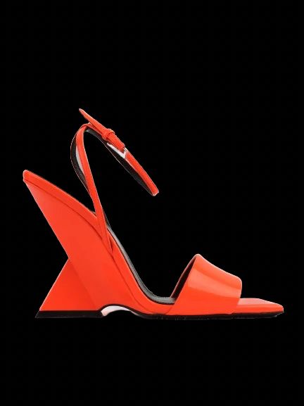 NEW The Attico Orange Leather High-Heeled Sandals Size 37.5