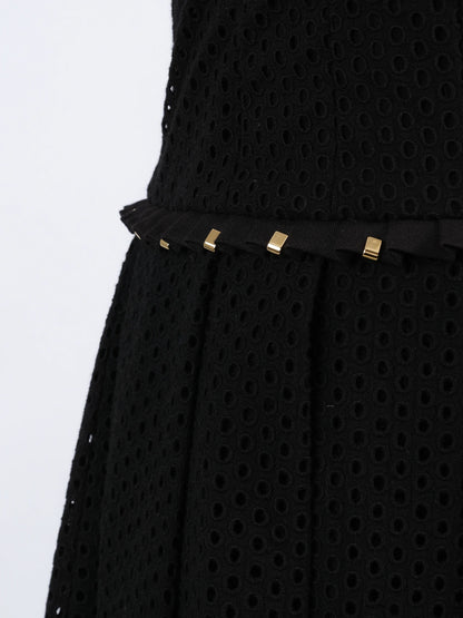 Excellent Cavalli Class Black Cotton Sleeveless Dress with Embellishments