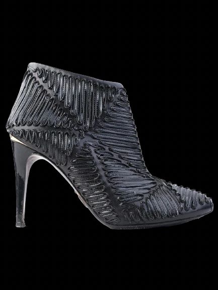 Excellent Roberto Cavalli Black Leather High-Heeled Ankle Boots Size 37.5