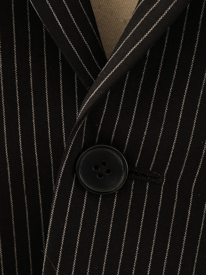 Excellent Saint Laurent Black Pinstripe Blazer Size M Women