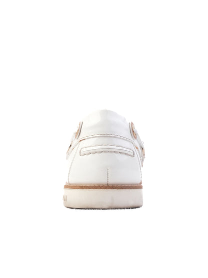 Excellent Louis Vuitton Women White Leather Boat Shoe Size 40