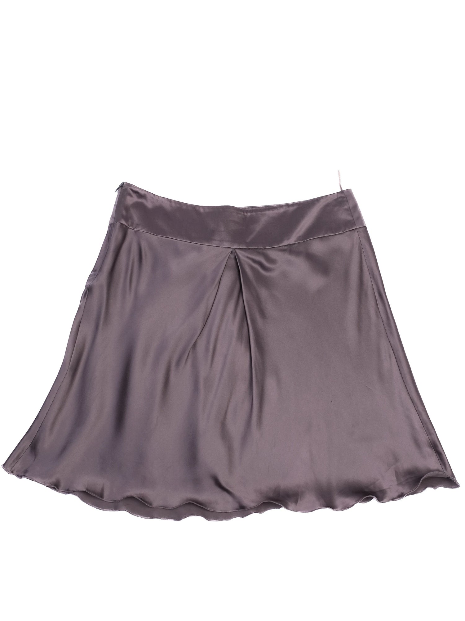 Excellent Philosophy di Alberta Ferretti Gray Silk Satin Skirt Size M